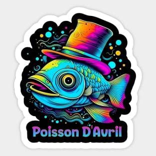 Psychedelic April Fish Sticker